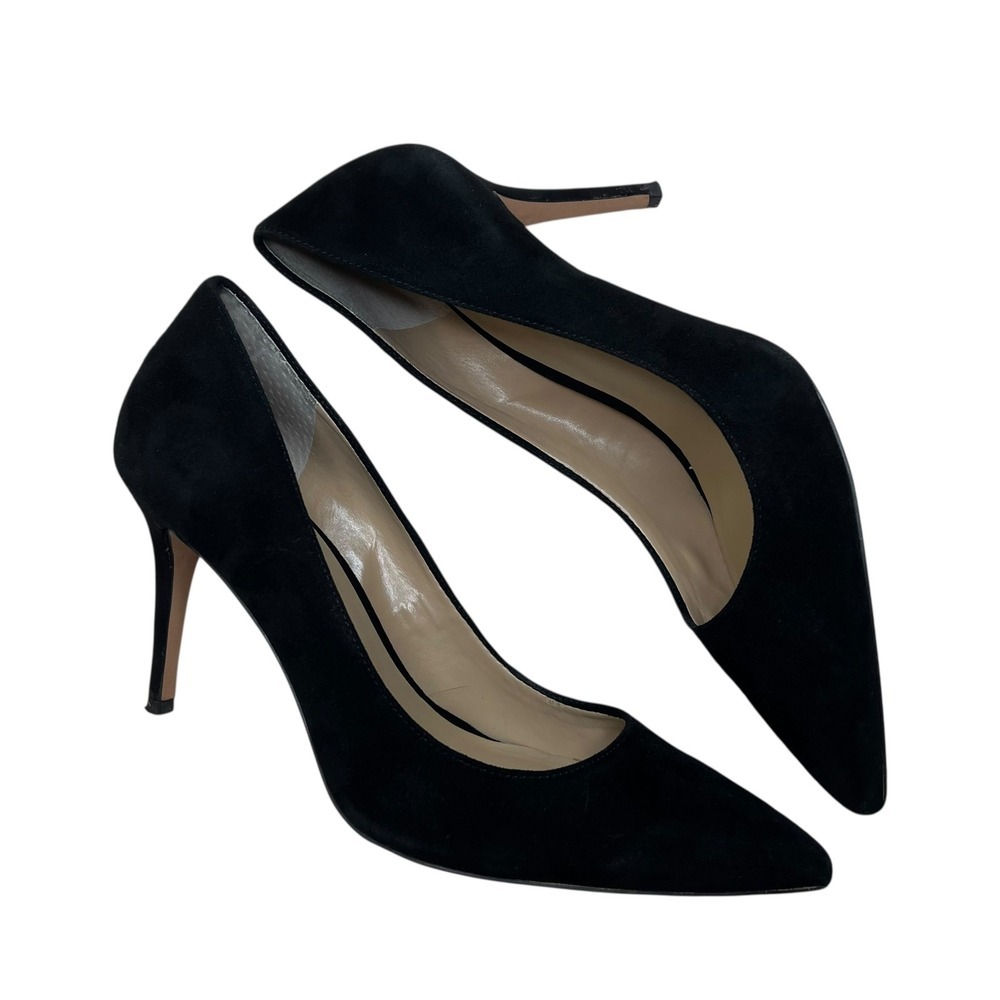 Ann‎ Taylor Black Mila Suede Pointed Toe Pumps SZ 9.5 Office Career Classic